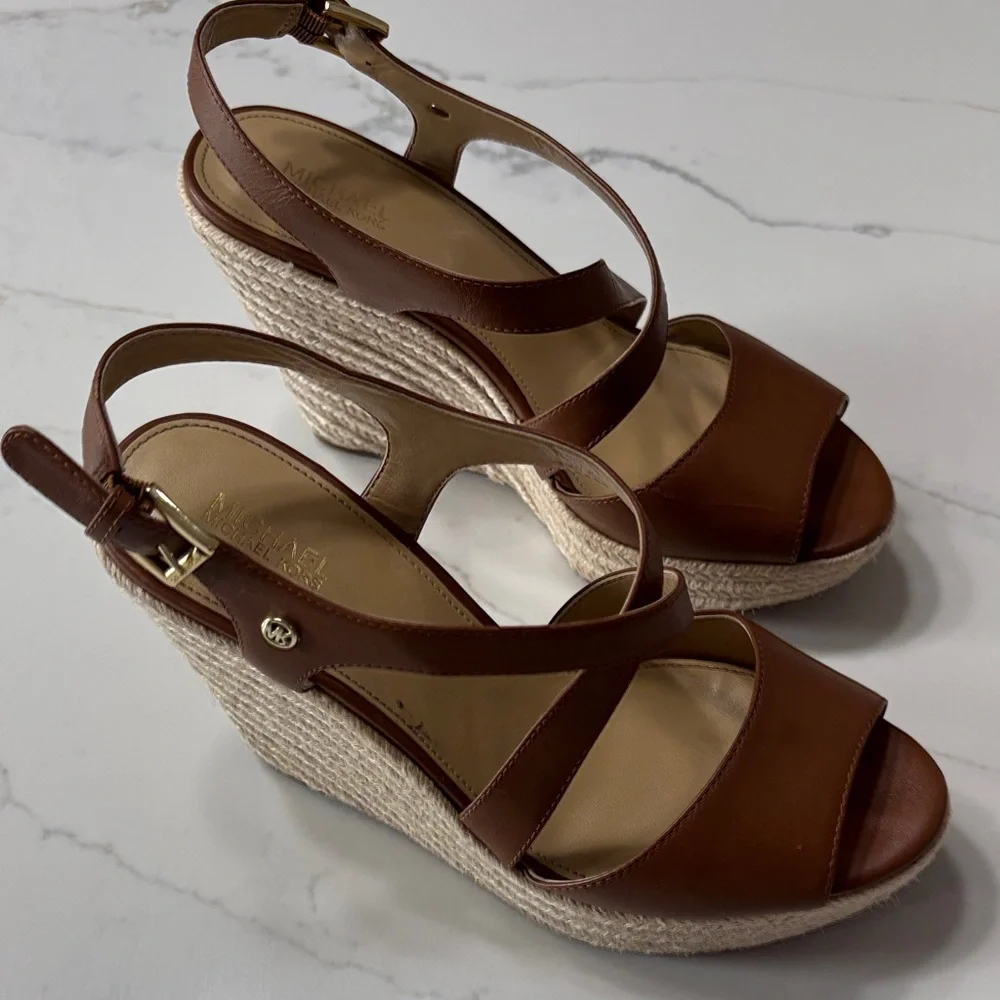 Michael Kors Tan Wedge Sandals